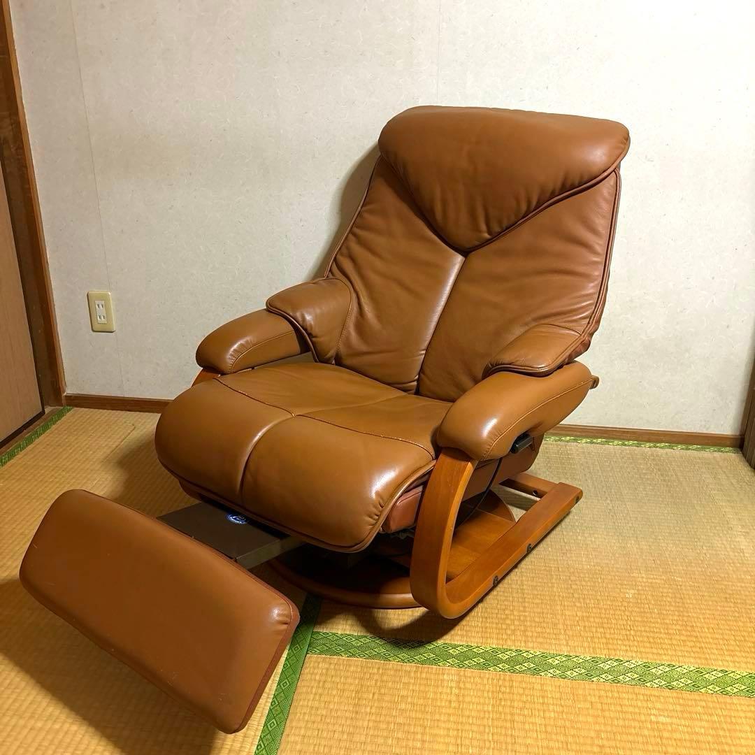 【良品】富士ファニチア リクライニングソファ 稼働フットレスト付き
