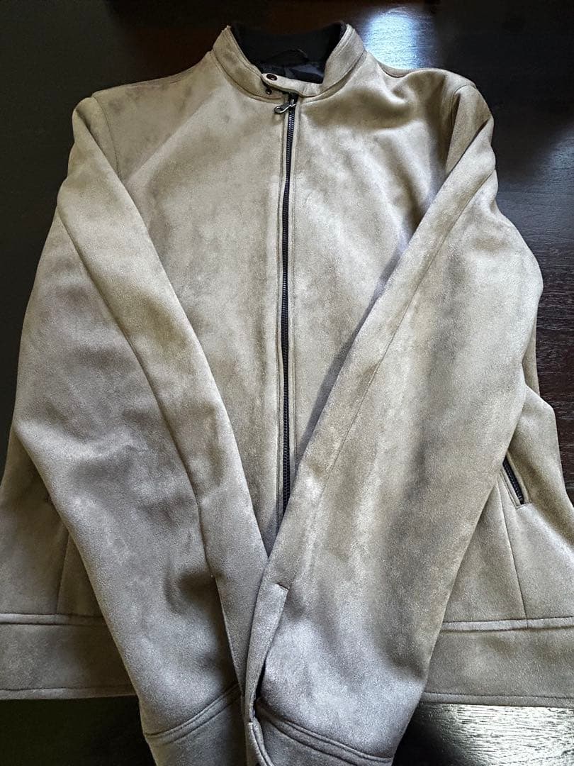 AOURE / アウール ポンチスエード シングルライダース　グレージュ