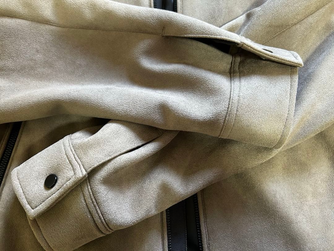 AOURE / アウール ポンチスエード シングルライダース　グレージュ