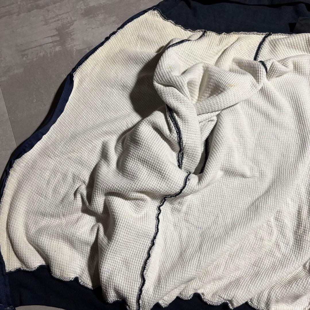 90s - vintage パーカー　ダブルフェイス　裏サーマル　フェード　紺色