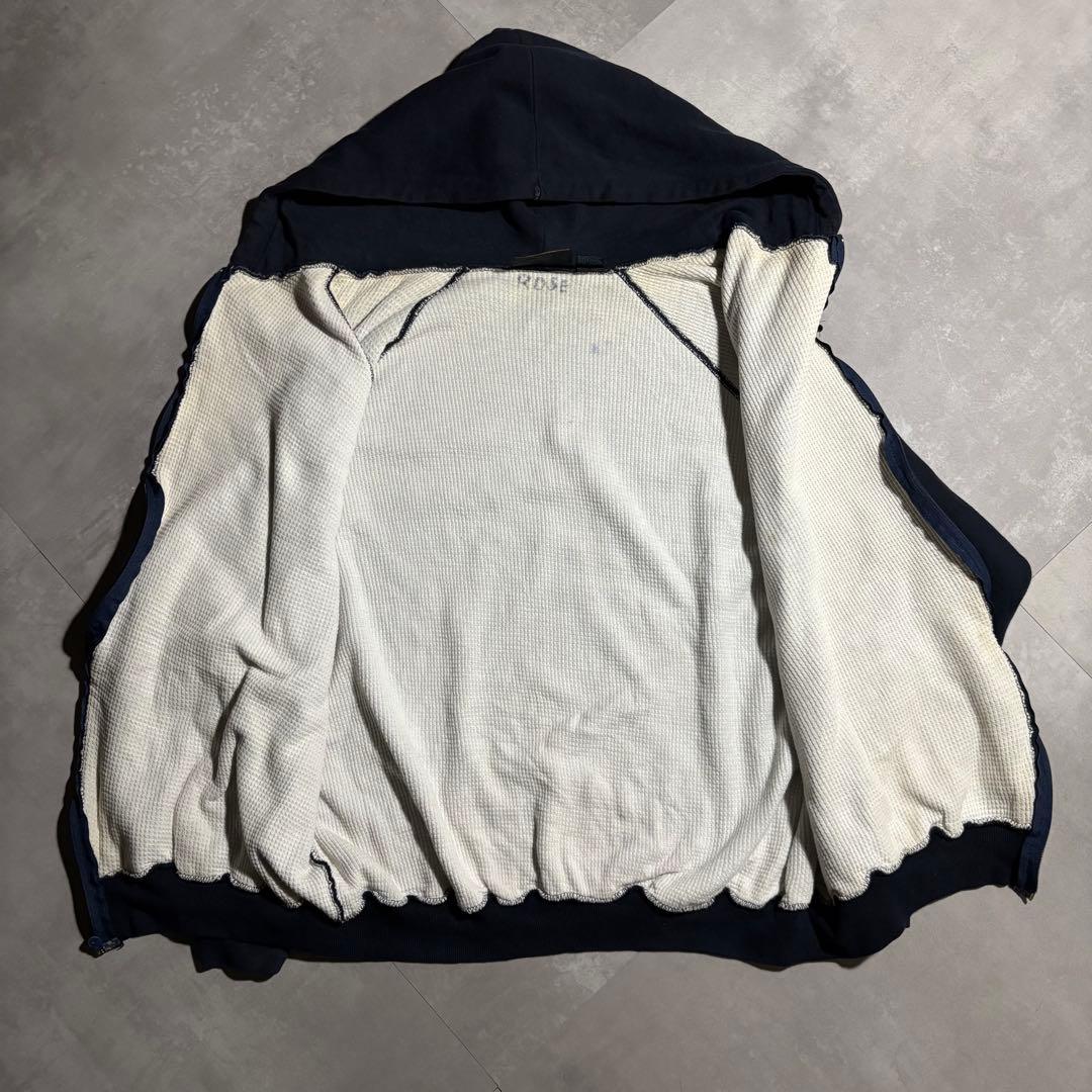 90s - vintage パーカー　ダブルフェイス　裏サーマル　フェード　紺色