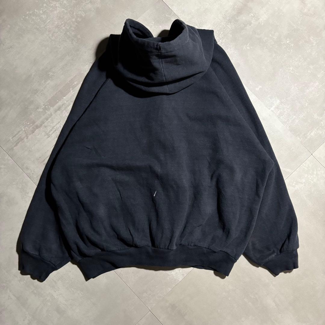 90s - vintage パーカー　ダブルフェイス　裏サーマル　フェード　紺色