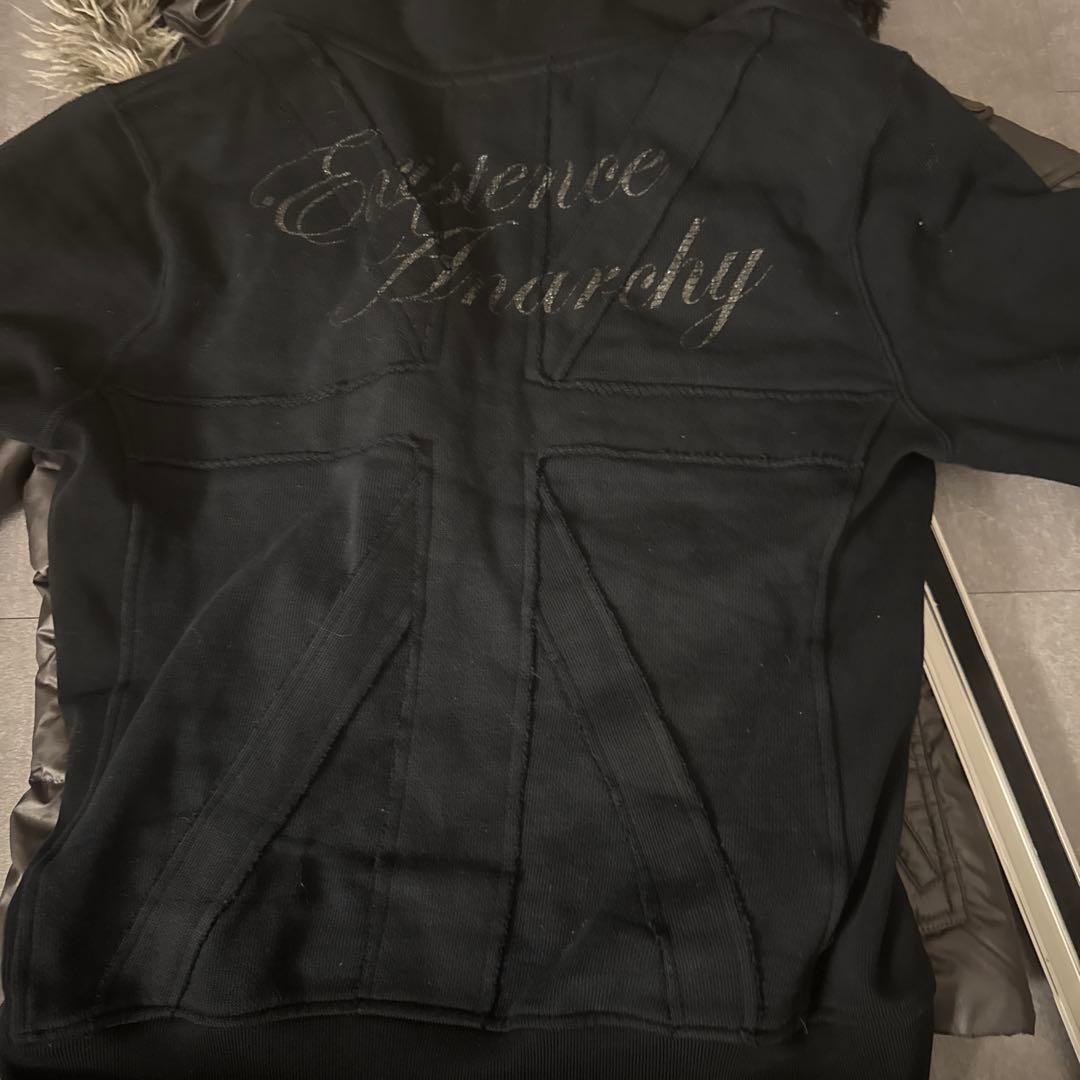 y2k グランジ　ドクロ　スタッズ　ラメ　お兄系　パンク　ファーパーカー