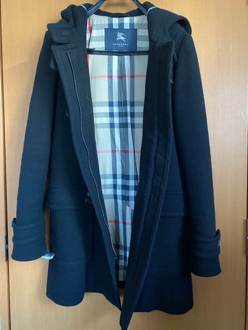 バーバリー ダッフルコート 黒 ウール