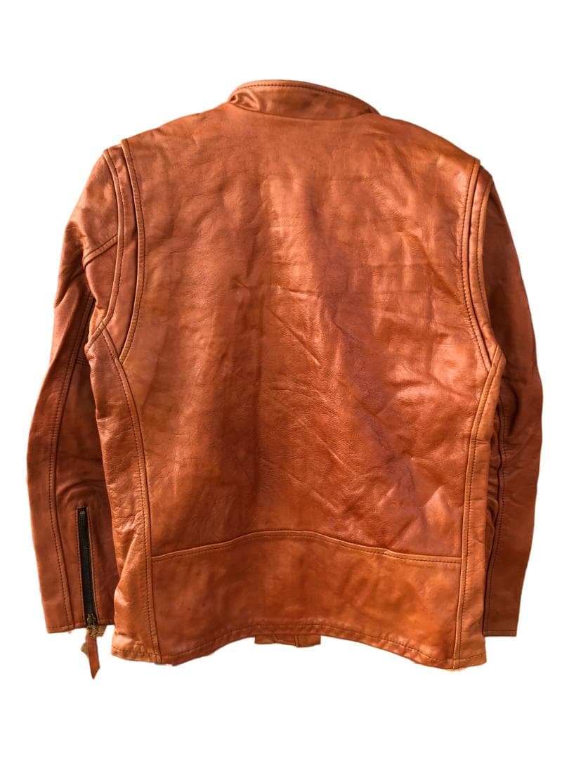 [訳あり] 新品 Schott シングルライダースレザージャケット ブラウン/L