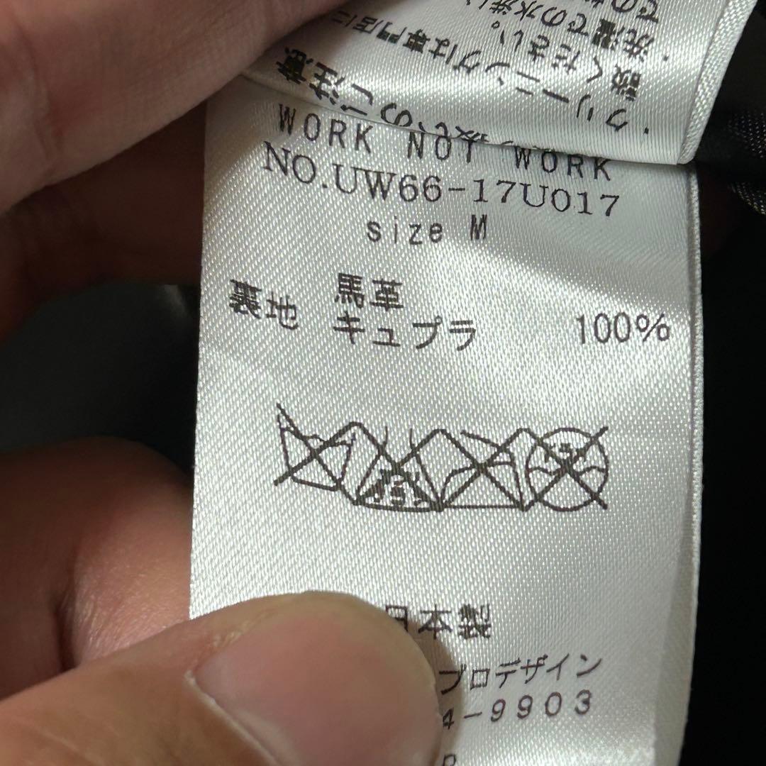 極美品　WORK NOT WORK スタンドカラー　ホースレザージャケット　M