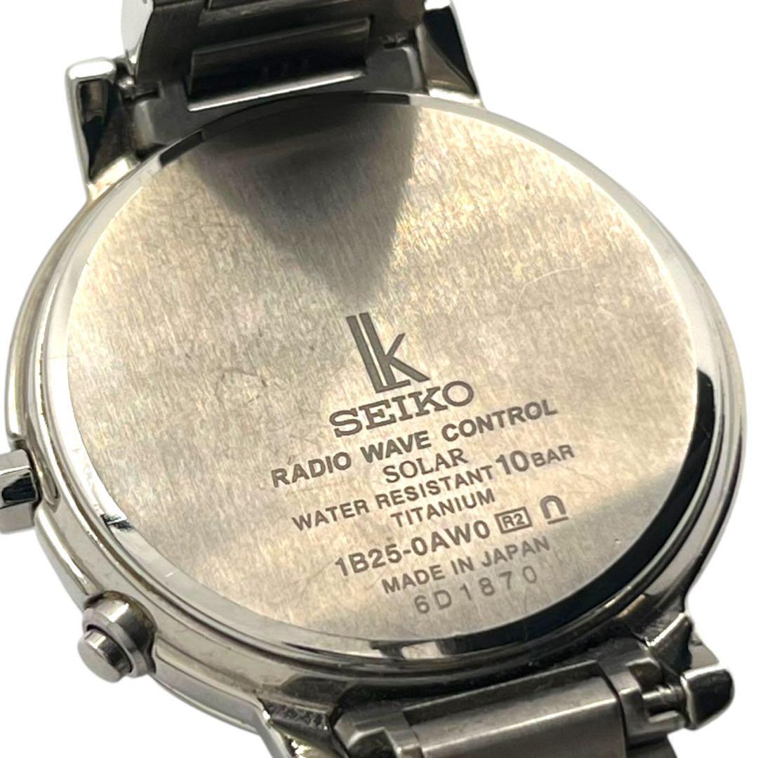 【美品】セイコー ルキア デイト チタニウム 電波ソーラー 腕時計 877