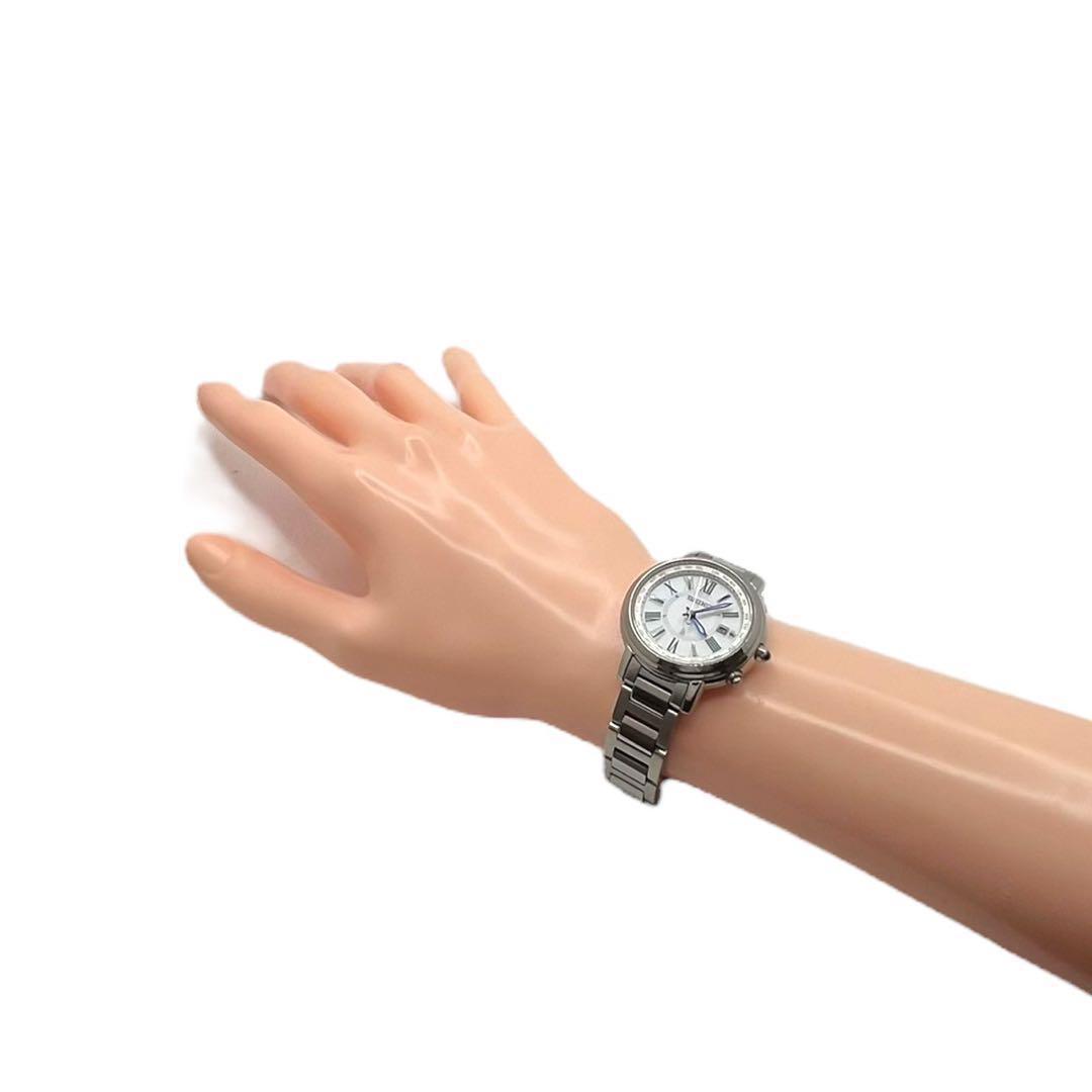 【美品】セイコー ルキア デイト チタニウム 電波ソーラー 腕時計 877