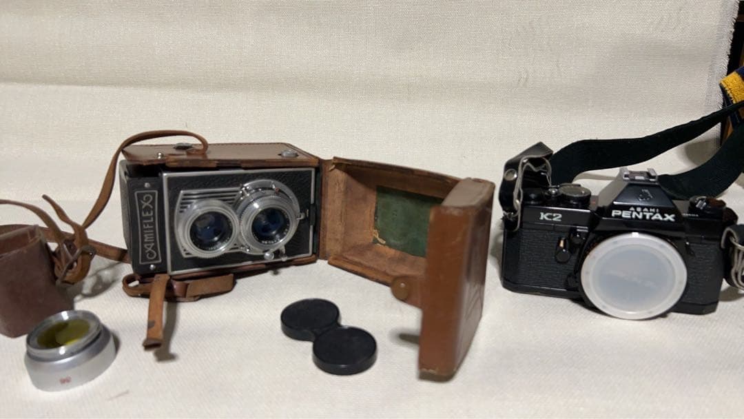 二眼レフ関東光学 一眼レフアサヒ　ペンタックスＫ２ 望遠レンズ　他