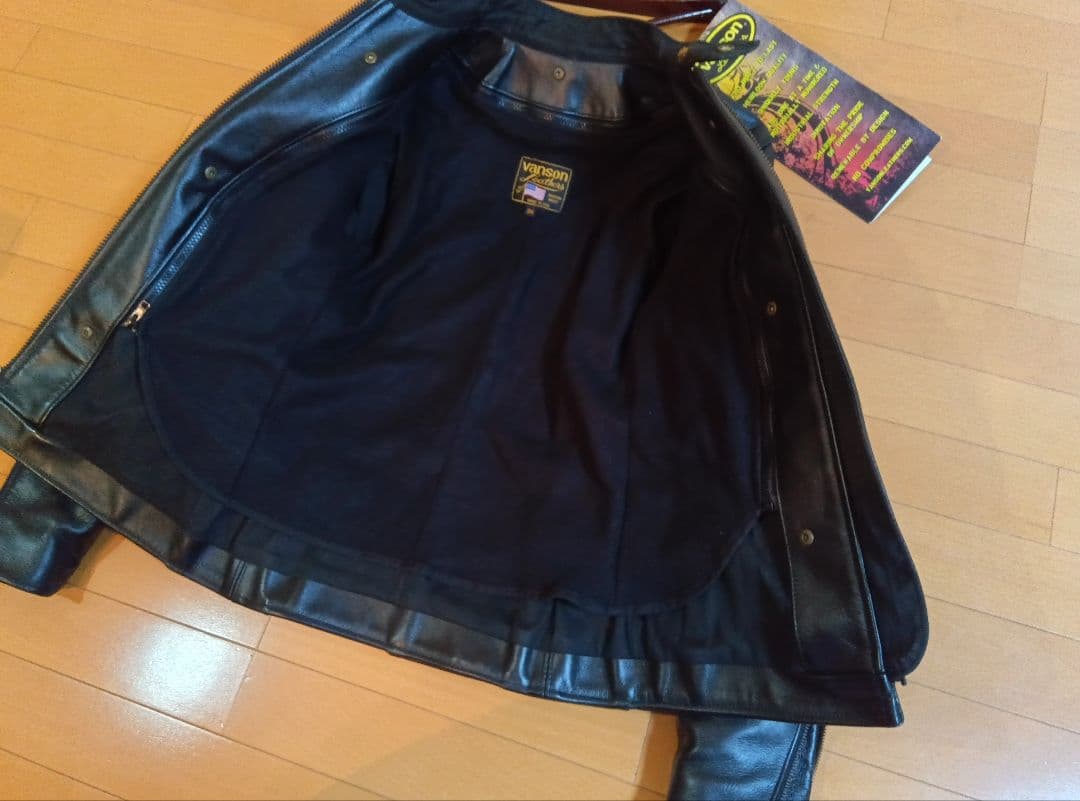 こ*吉様 超美品VANSON TYPE Bシングルライダース34黒ブラック付属品