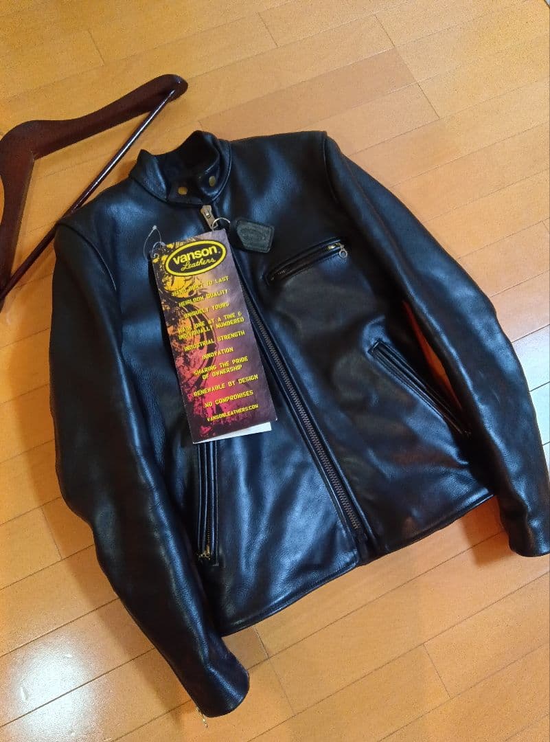 こ*吉様 超美品VANSON TYPE Bシングルライダース34黒ブラック付属品