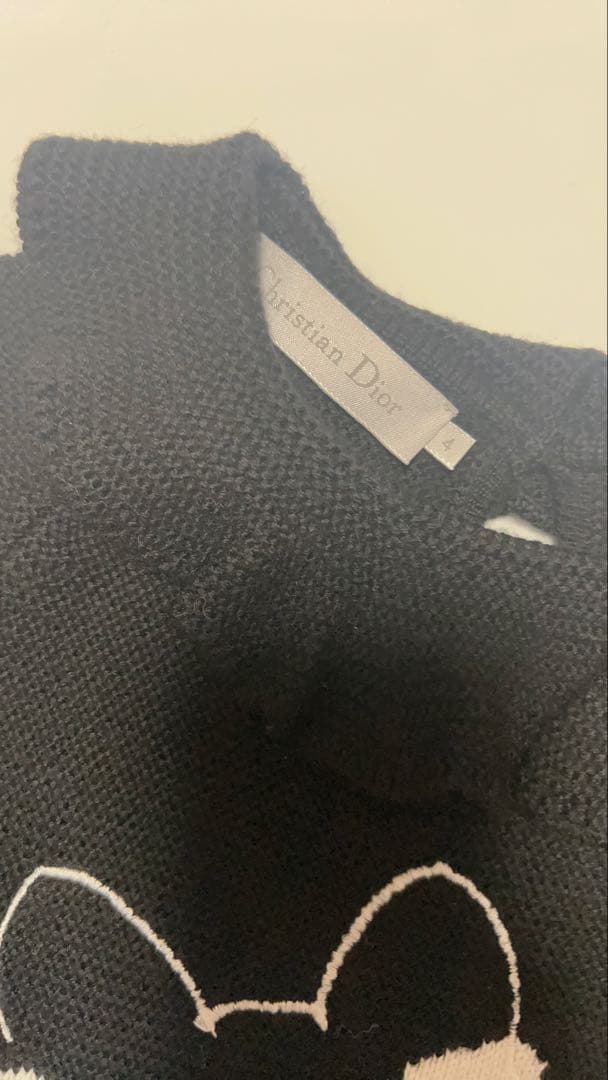 Christian Dior 猫刺繍 長袖ニット　サイズ4