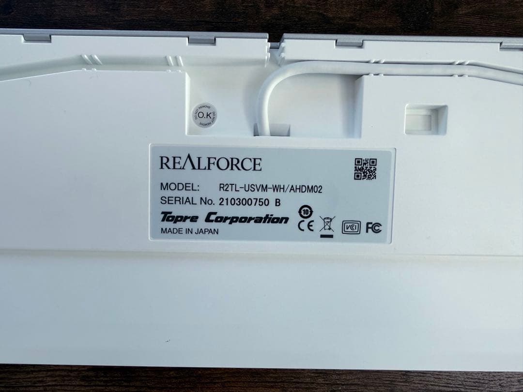 東プレ REALFORCE TKL Mac R2TL-USVM