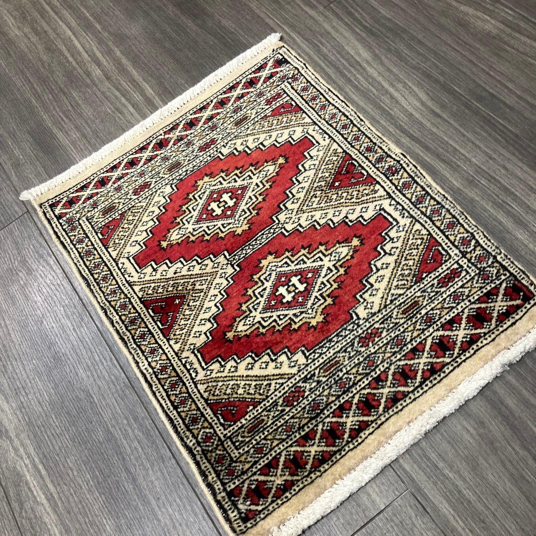 55x44cmトライバルラグ手織り絨毯カシミリヤンヴィンテージ アンテイーク絨毯