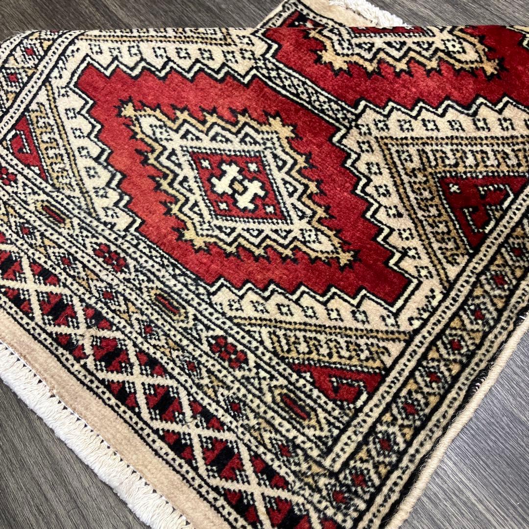 55x44cmトライバルラグ手織り絨毯カシミリヤンヴィンテージ アンテイーク絨毯