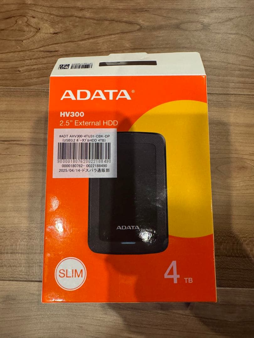 ADATA HV300 4TB 外付けHDD 箱無し