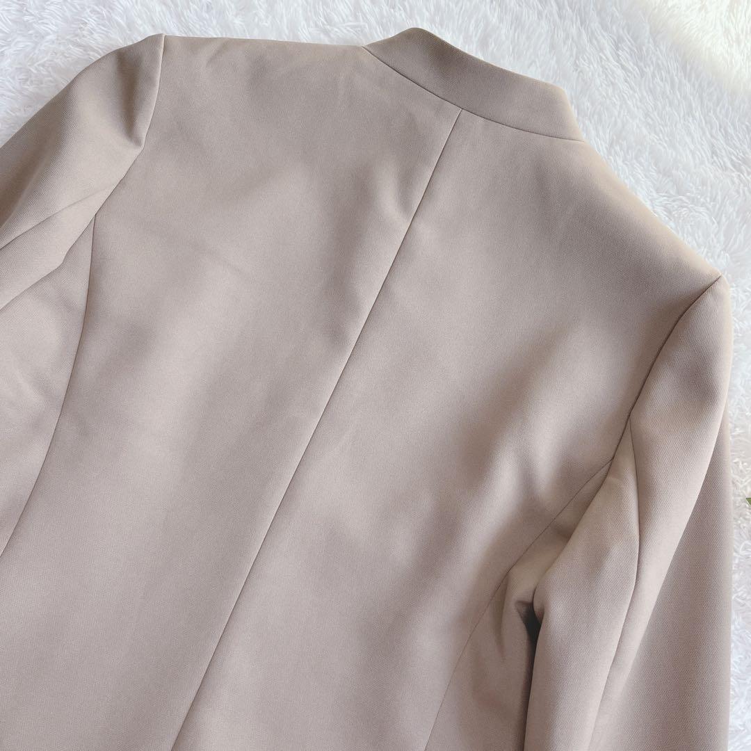 美品✨アンカーウーマン パンツスーツ ノーカラー 洗える モカベージュ近年モデル