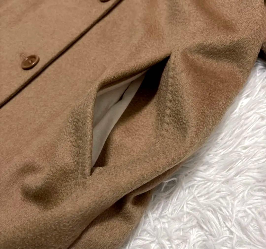 Max Mara 白タグ キャメル100% ロング チェスターコート 36