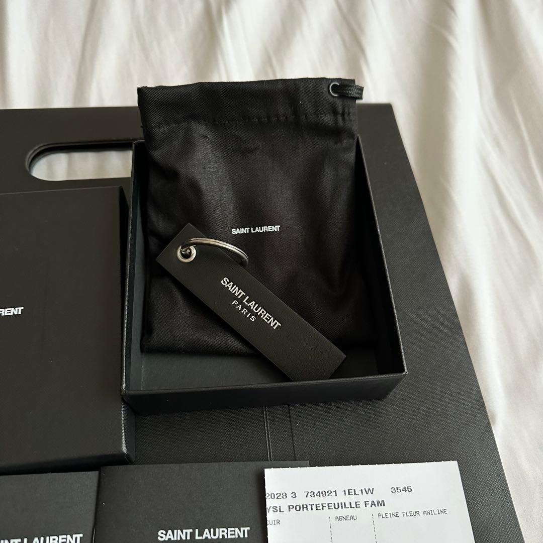 SAINT LAURENT ブラックレザー キーリング
