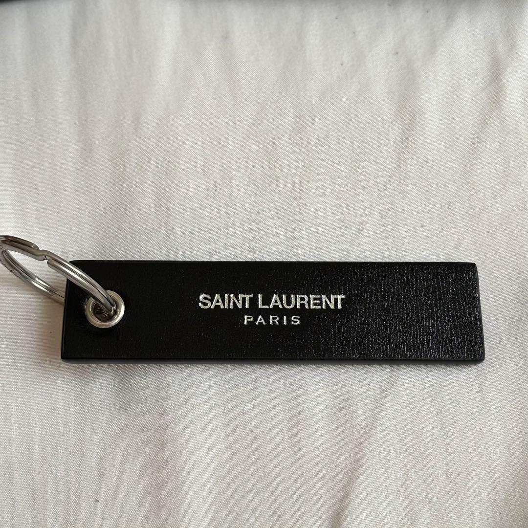 SAINT LAURENT ブラックレザー キーリング