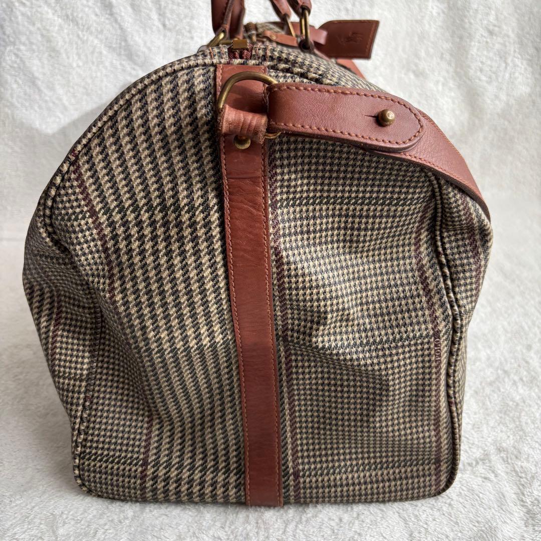 ポロラルフローレン ボストンバッグ 2WAY PVCレザー ブラウン ハンド