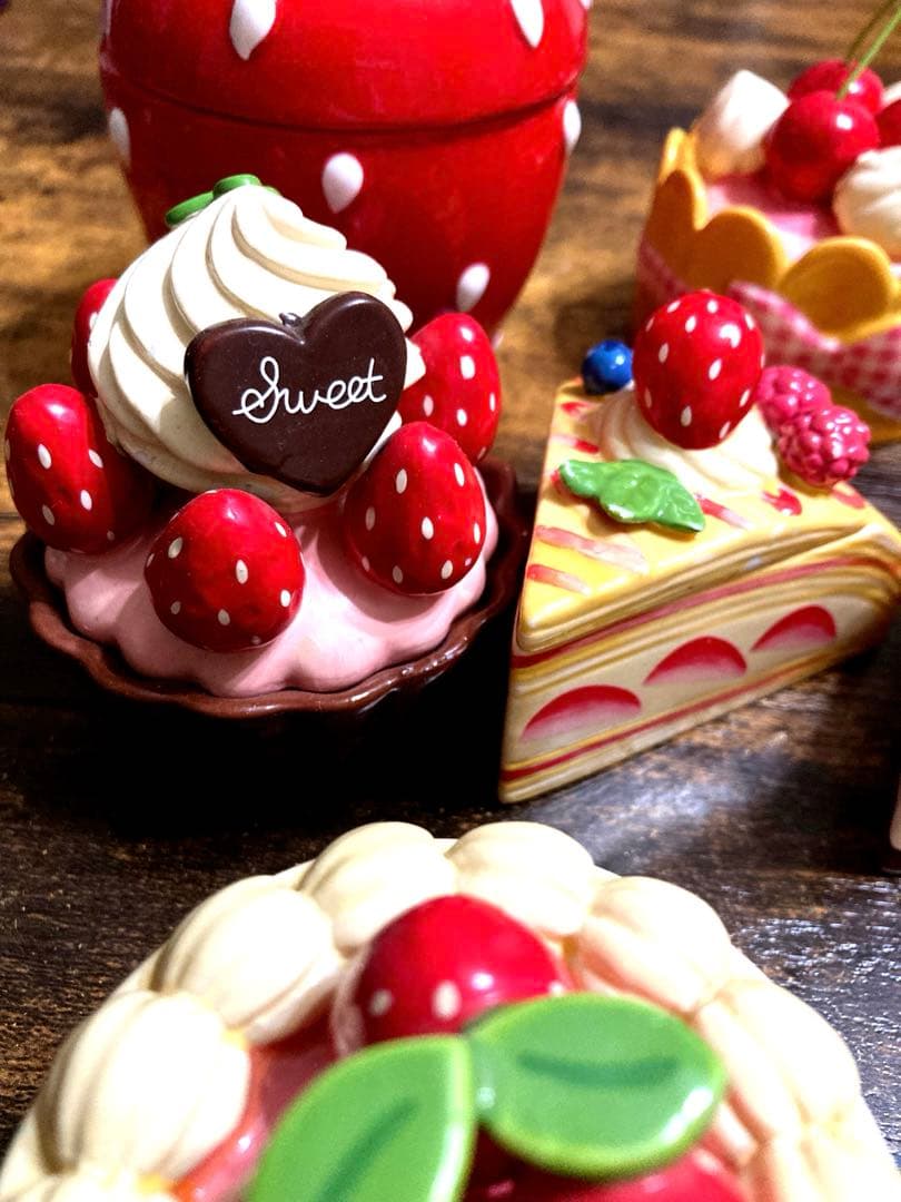 マザーガーデン☆陶器小物入れ9個セット☆ケーキ　いちご　平成レトロ