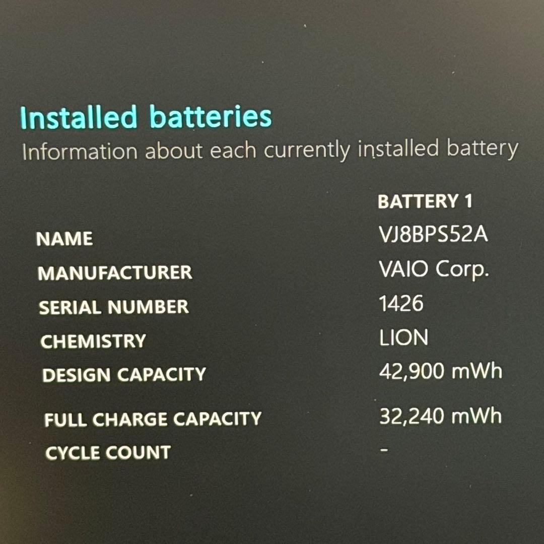 VAIO Pro PG VJPG138 i5第10世代 8GB SSD256GB