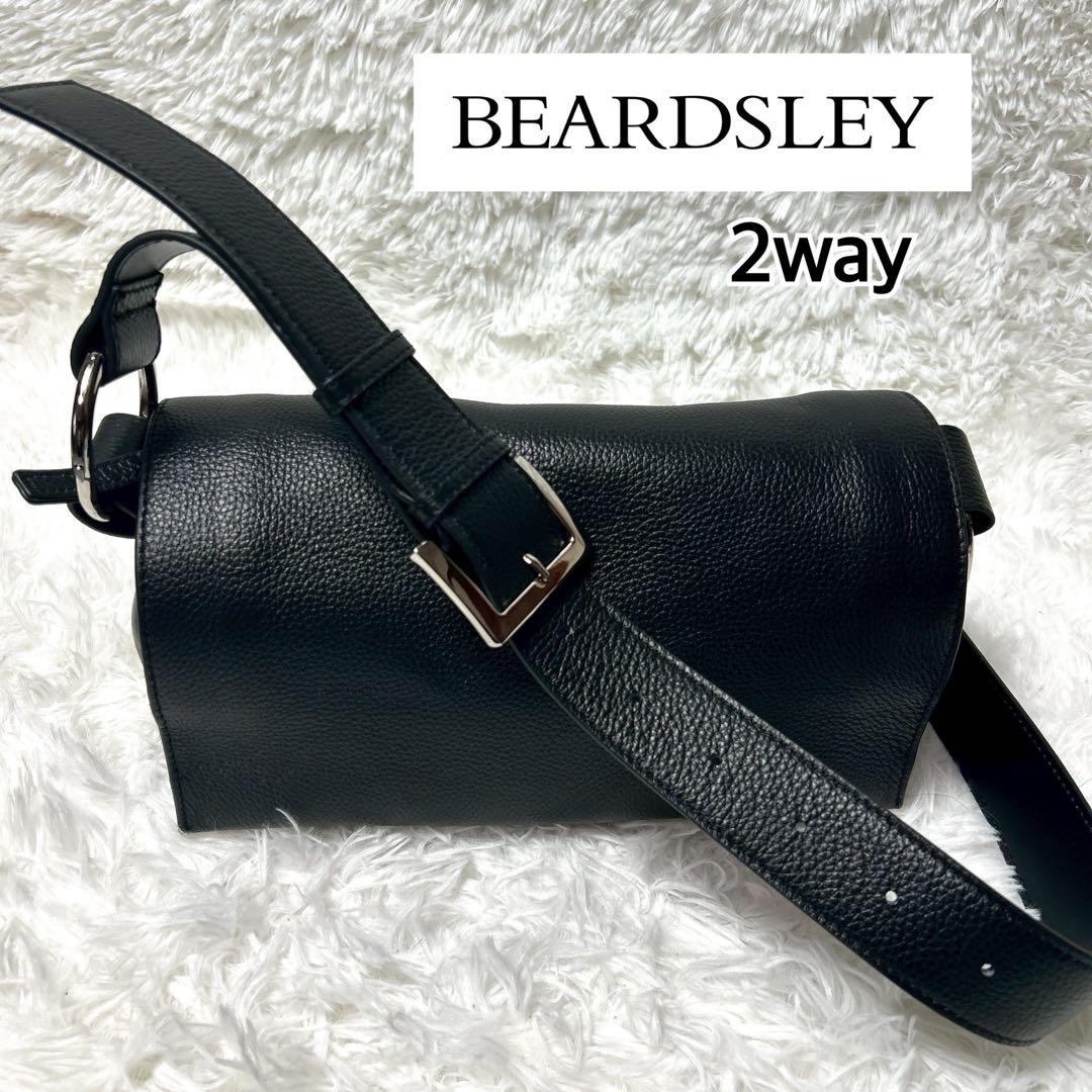 【極美品・未使用級】BEARDSLEY 2way レザーボディバッグ ブラック