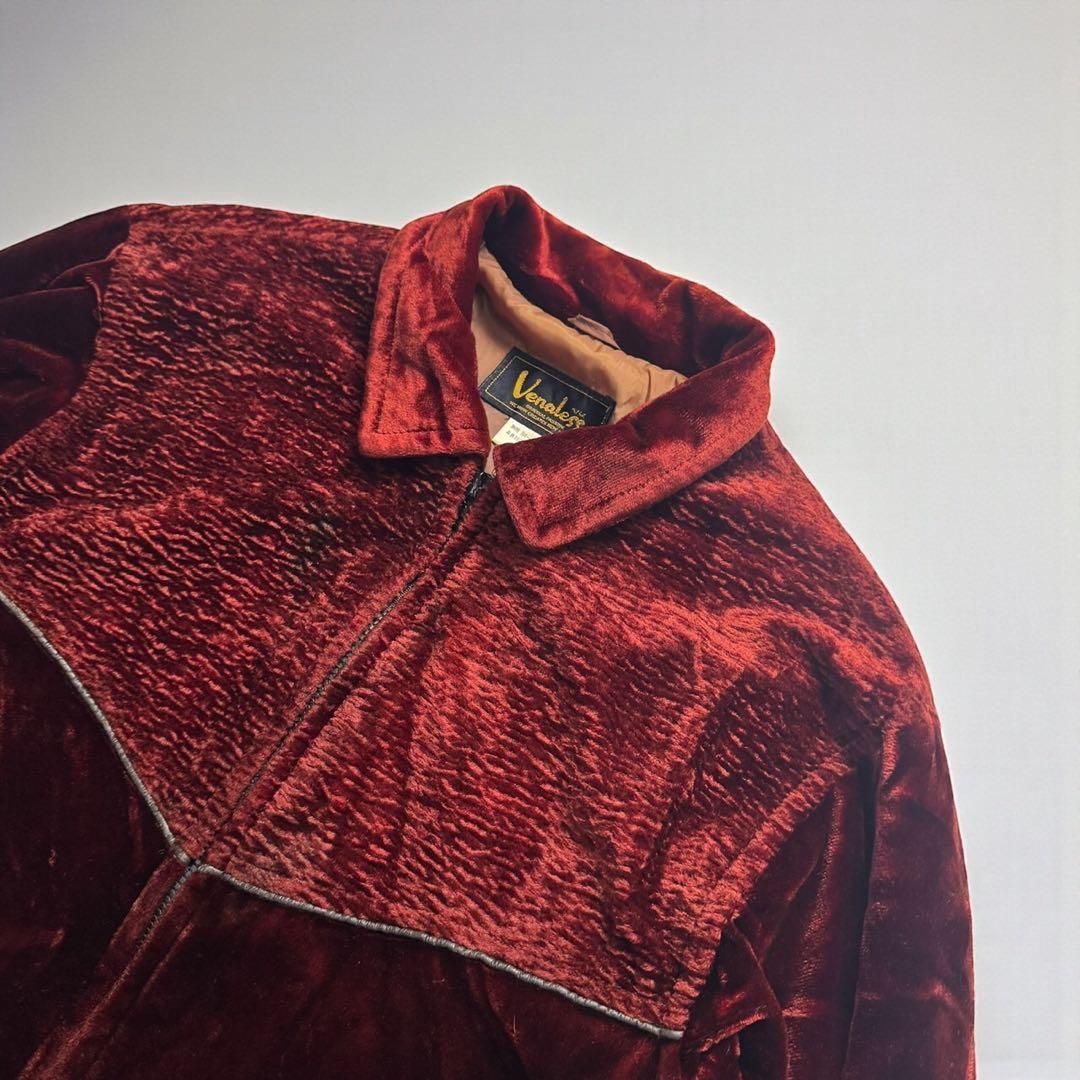 ヴィンテージ　Venaless　ベロア　ジップアップブルゾン　ジャケット　M