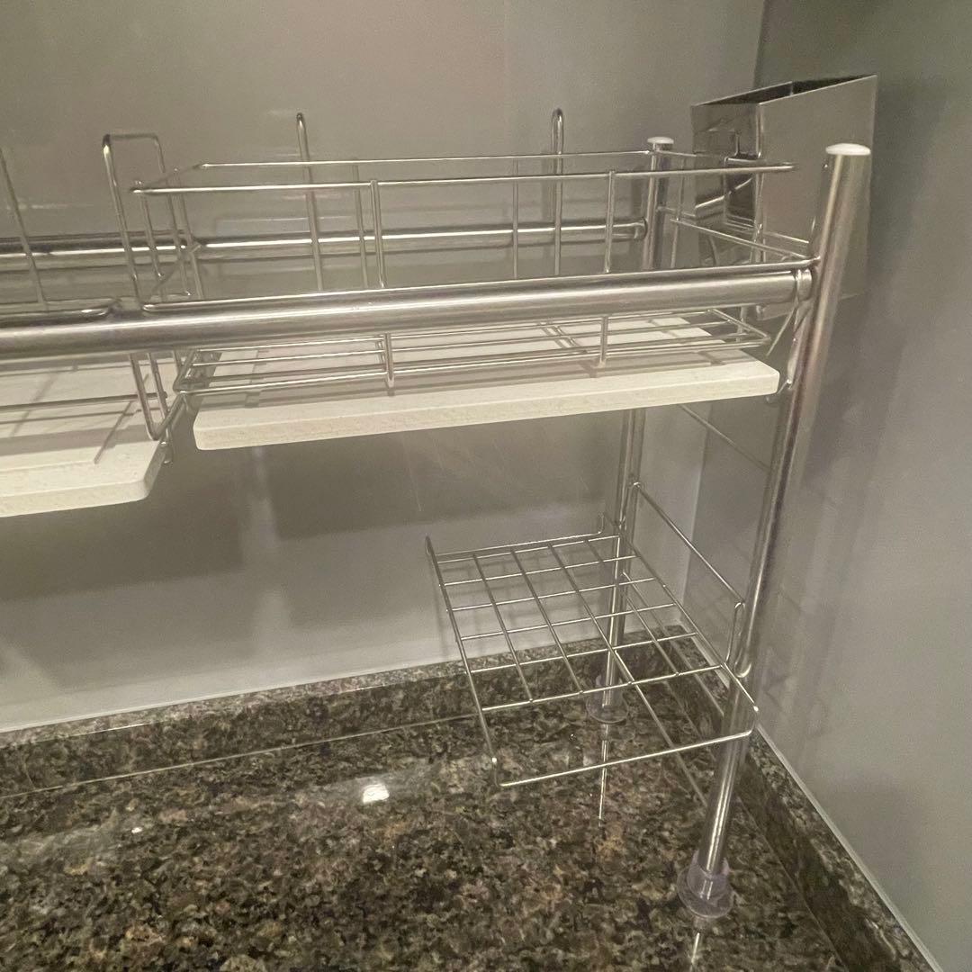 水切りラック 伸縮 KAWAKI 水切り ステンレス シンク上 水切りかご 食器