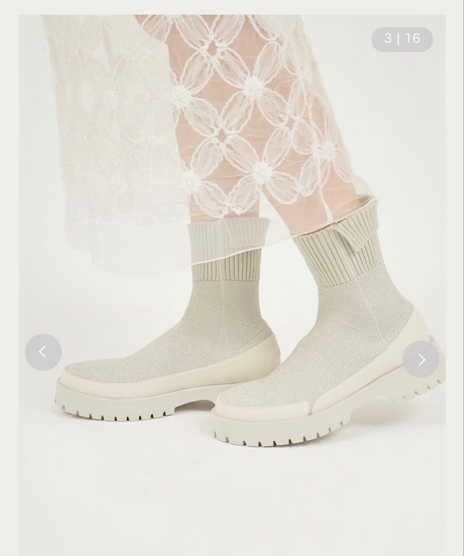 emmiecoニットブーツ　SLV 23cm