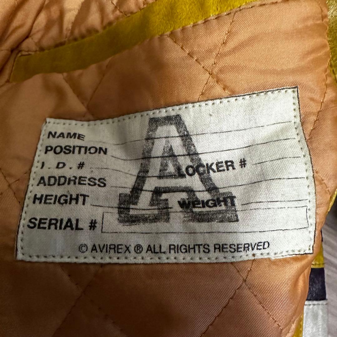 AVIREX FLYERS レザージャケット バスケ 刺繍 スタジャン 刺繍