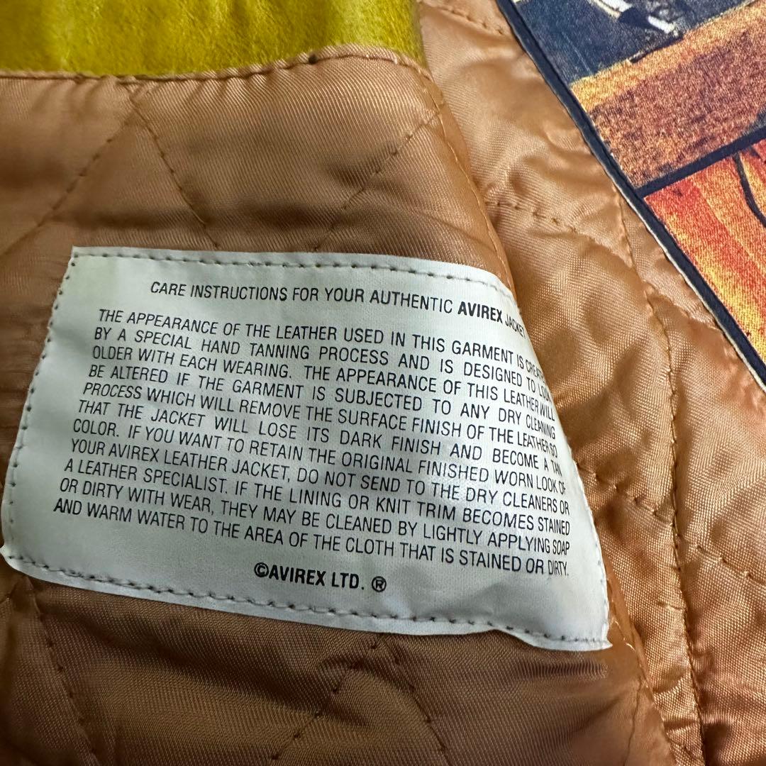 AVIREX FLYERS レザージャケット バスケ 刺繍 スタジャン 刺繍