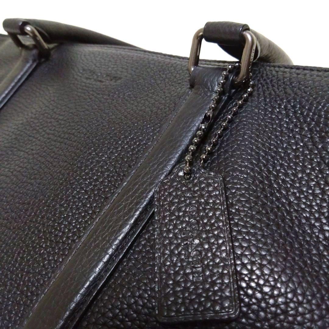 コーチ メトロポリタン トートバッグ ビジネス レザー シボ革 2way 黒
