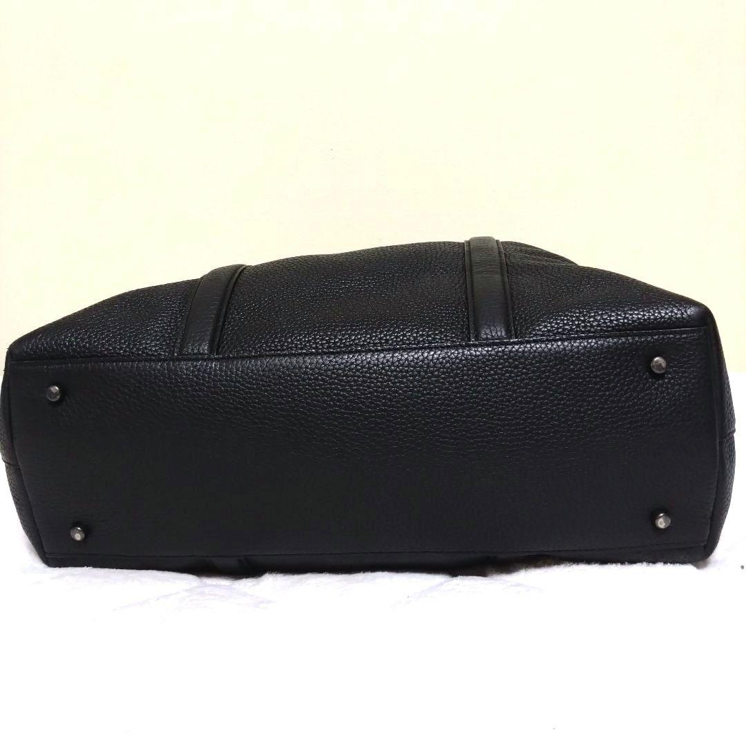 コーチ メトロポリタン トートバッグ ビジネス レザー シボ革 2way 黒