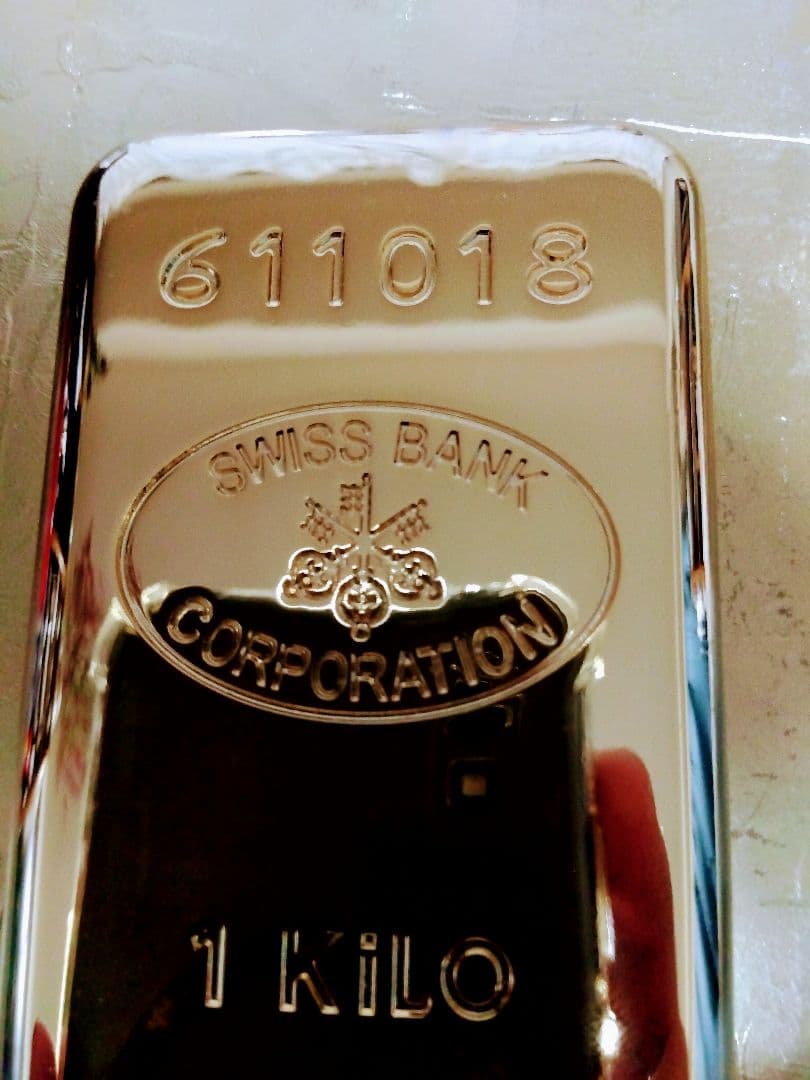 参考品.Swiss Bank ３８８g位.純金バー 999.9.裏画24KG有り