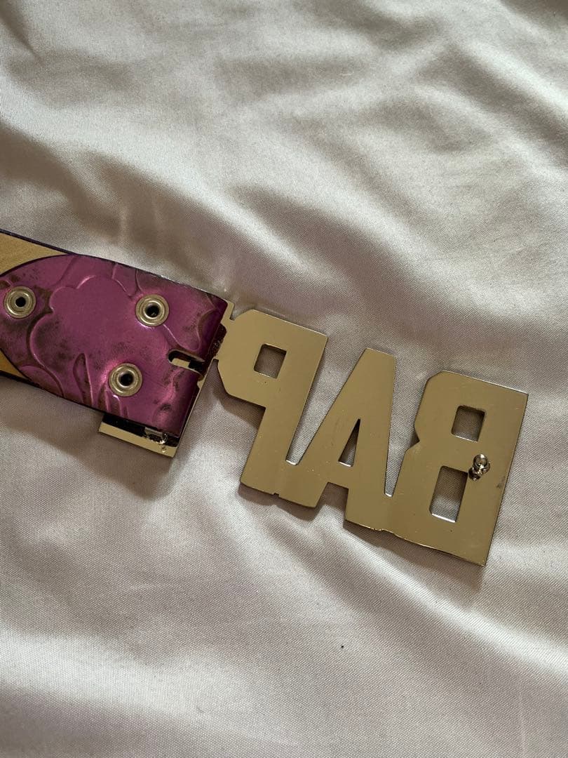 BAPE 紫色 本革 ベルト M