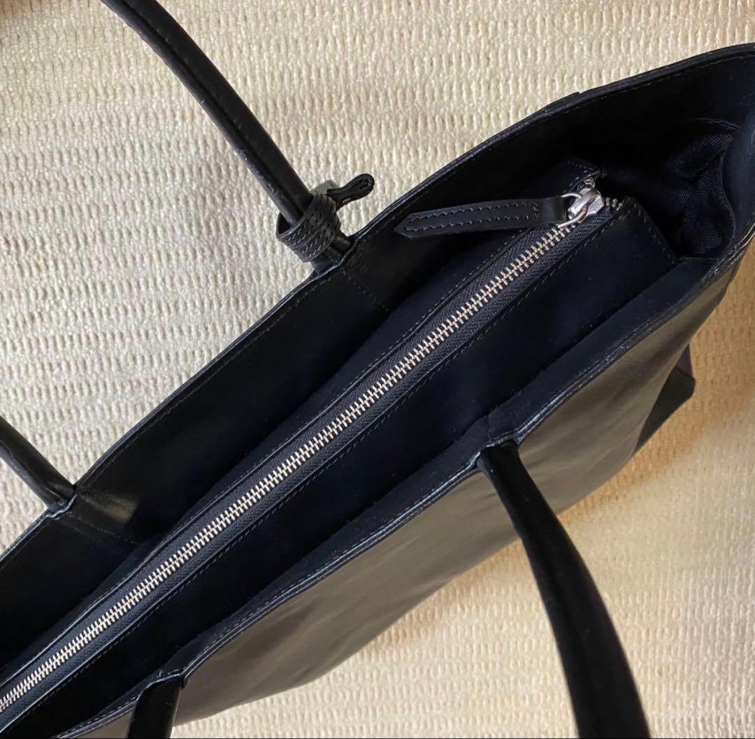 美品　MURA トートバッグ　大容量　黒本革　レザー　A4収容