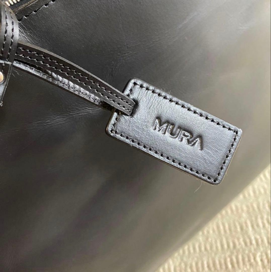 美品　MURA トートバッグ　大容量　黒本革　レザー　A4収容