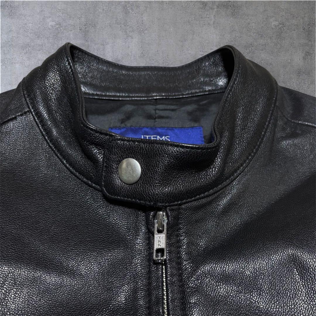 アーバンリサーチ レザージャケット シングルライダース やぎ革 黒 40 L