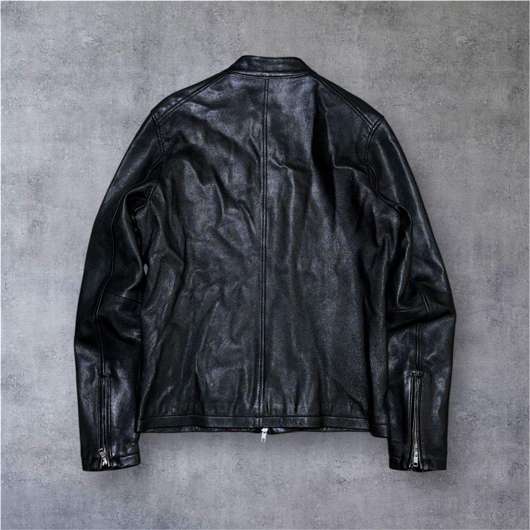 アーバンリサーチ レザージャケット シングルライダース やぎ革 黒 40 L