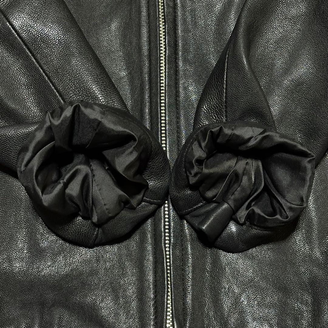 アーバンリサーチ レザージャケット シングルライダース やぎ革 黒 40 L