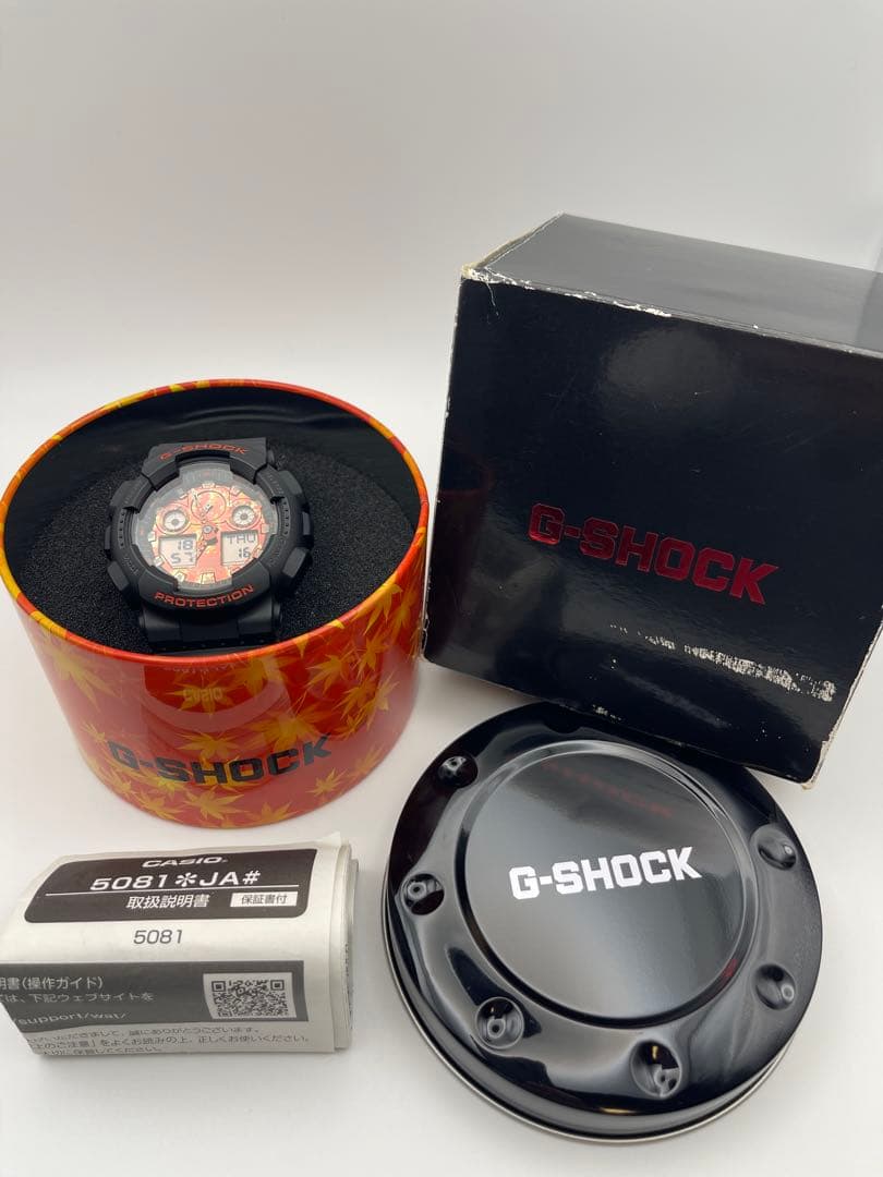 美品 G-SHOCK GA-100TAL-1AJR 京紅葉 カシオ