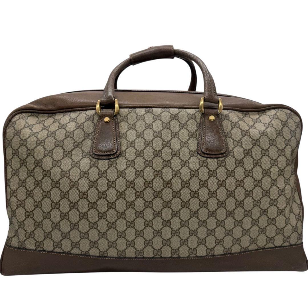 超希少‼️オールドグッチ アクセコ ボストンバッグ GG柄 鍵付 大容量 レザー