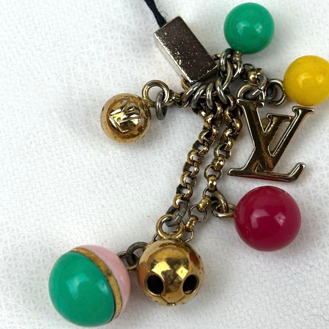 美品！ルイヴィトン マルチカラー ビジュー グルロ鈴 ストラップ チャーム