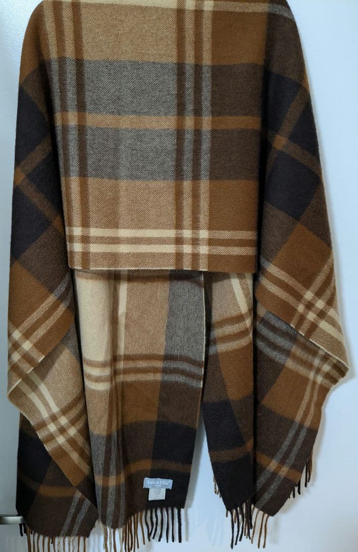【美品】Joshua Ellis　大判ストール 　カシミヤ100%　チェック