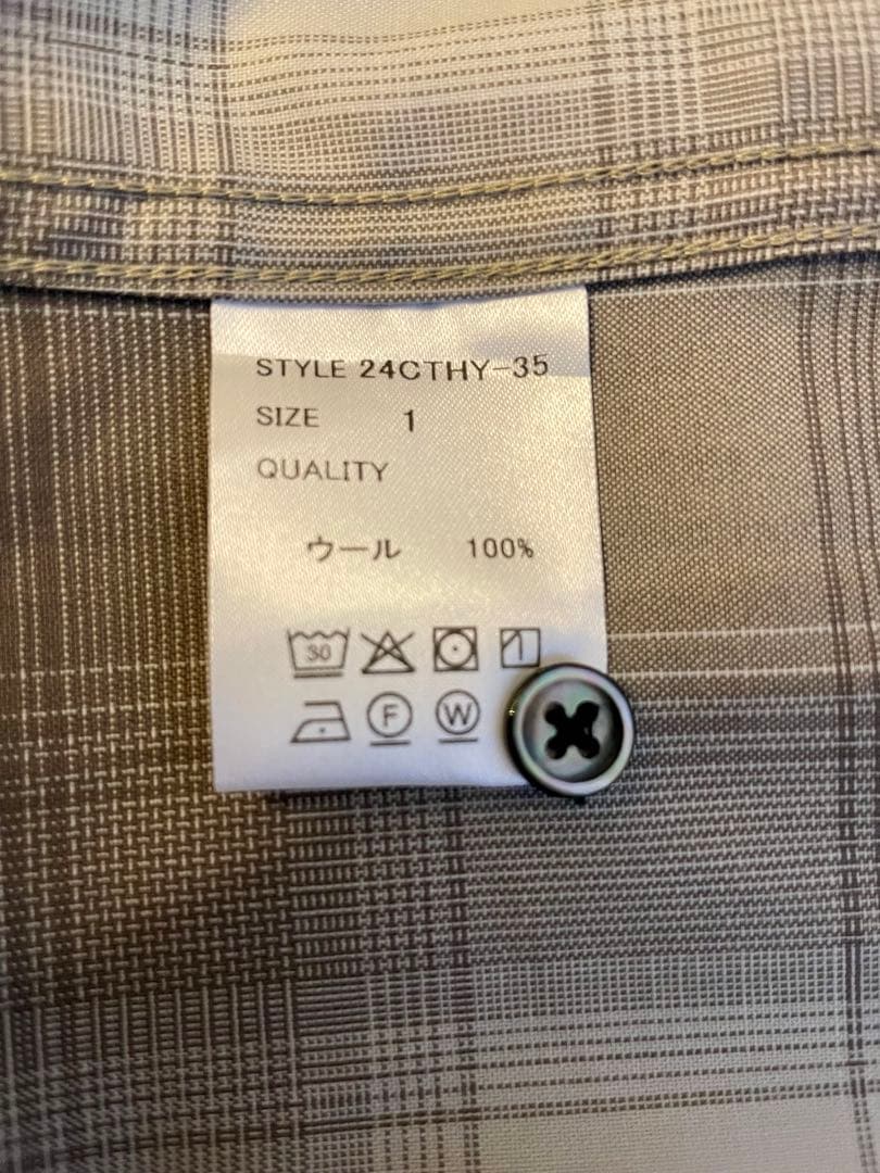 【週末値下】CTHY 尾州ウールシャツ Super140 CHECK 1 未使用