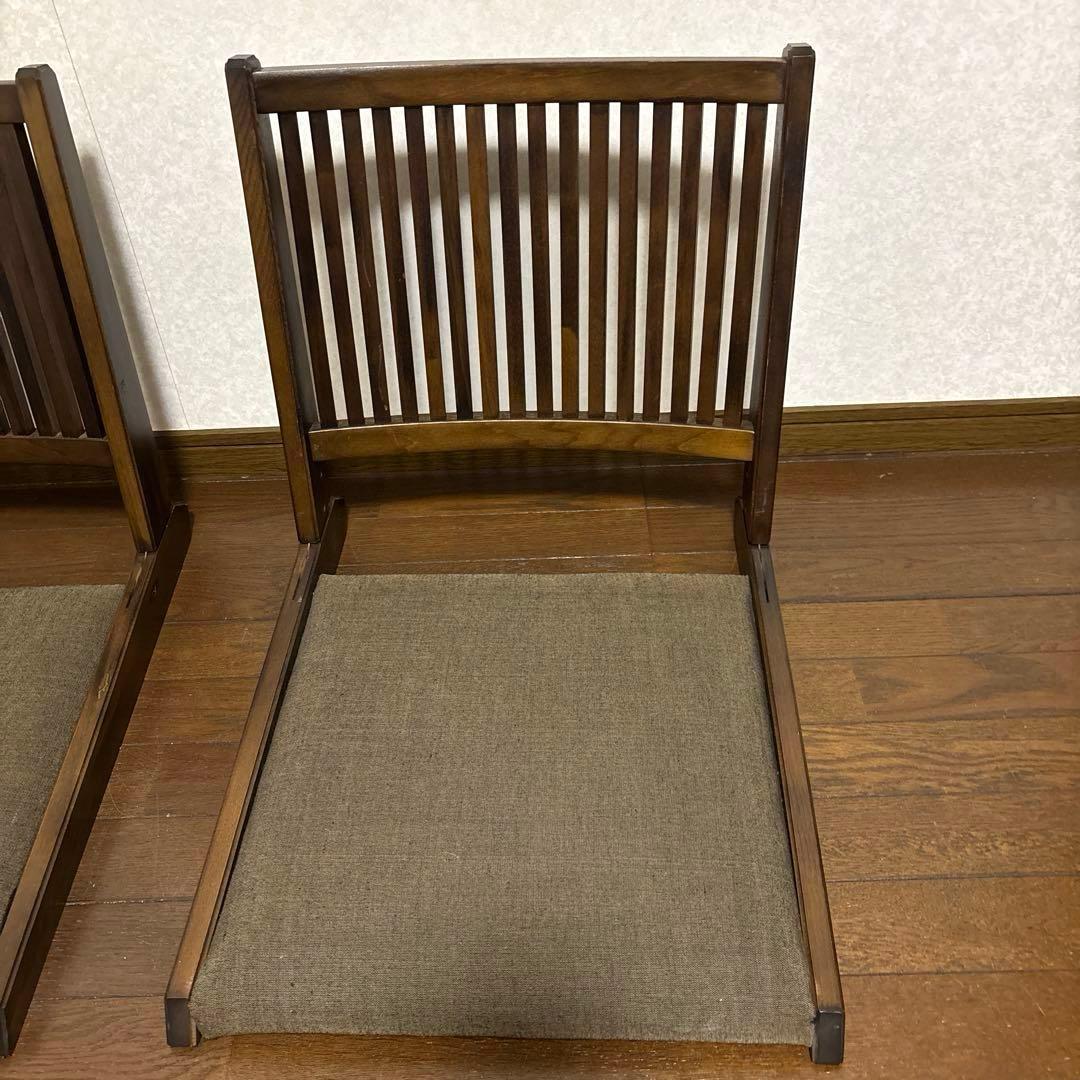 【良品】折りたたみ 座椅子 ブラウン ①