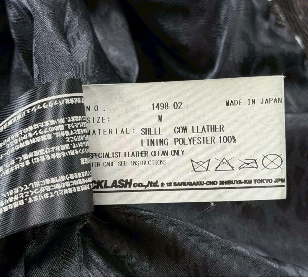 バックラッシュ ジャパンカーフタンニン製品染め レザージャケット ブラック M