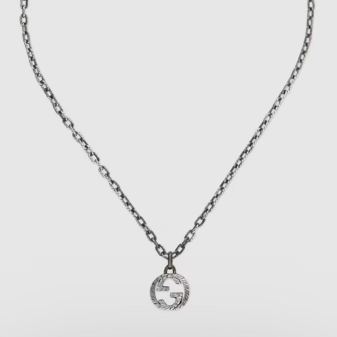〔グッチ インターロッキング〕ペンダント ネックレス
